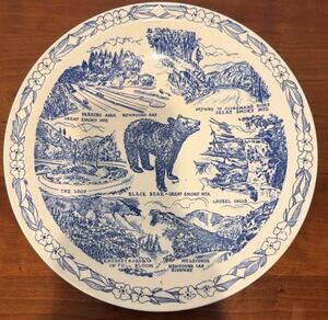 Vernon Kilns Great Smoky Mountains Plate Ogle's Crafts Gatlinburg TN VTG